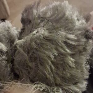Fluffy Gray Faux Fur Yarn
